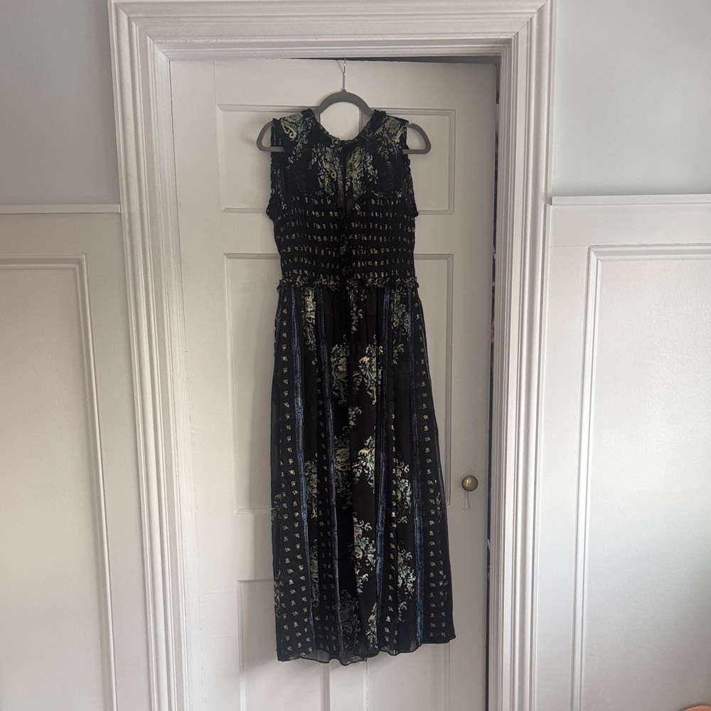 Ulla Johnson Black Floral Maxi Dress